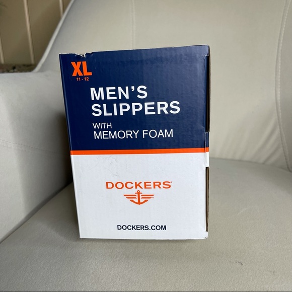 New! Dockers Slippers With Memory Foam Gray With Plaid Interior Size: XL 11/12 - Picture 3 of 4